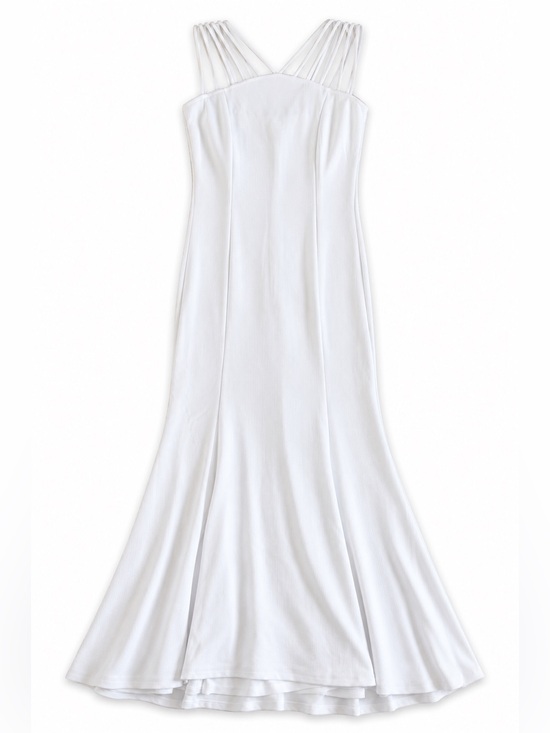 VENUS Dresses & Skirts - VENUS White Strappy Mermaid Maxi Dress Formal Evening Gown Wedding Bridal Size 4